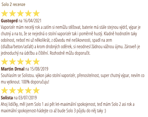 Recenze Solo 2 ze starého webu kvalitnivaporizer.cz, neověřeno. 